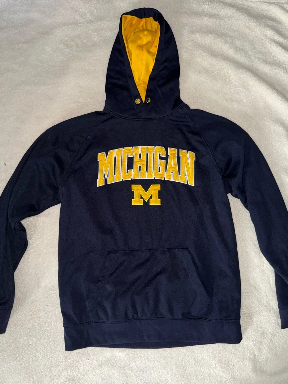 Michigan Men's Navy & Yellow Hoodie Sweatshirt Sz L